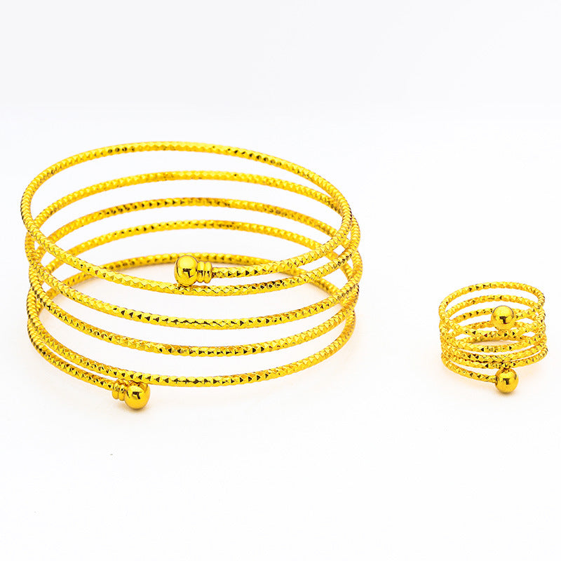 Women's Vietnam Placer Gold Bead Fashion Alluvial Jewelry Set