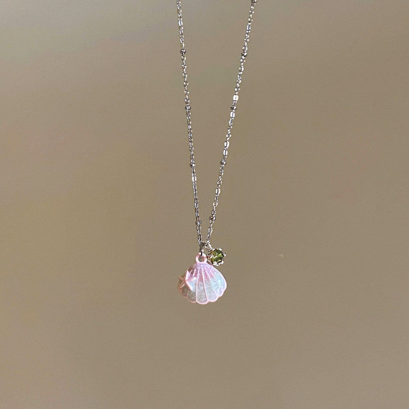 Diamond Dripping Shell Simple Fashion Summer Seaside Sweet Girlish Style Necklace