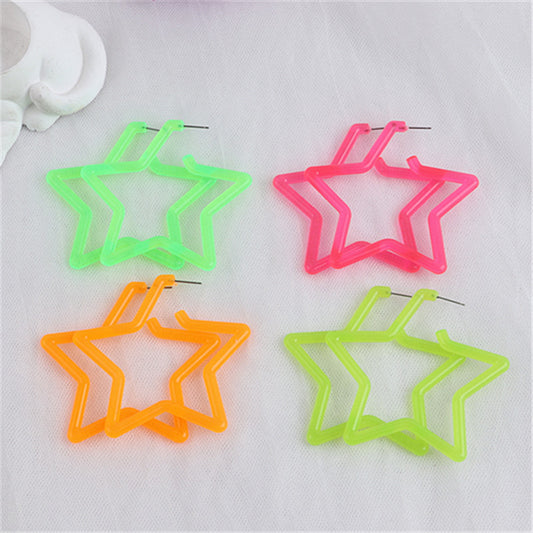 Love Heart Colorful Acrylic Colored Series Earrings