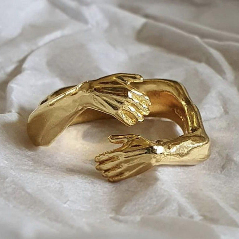 Arm Couple Leaf Shape Open Sier Rings