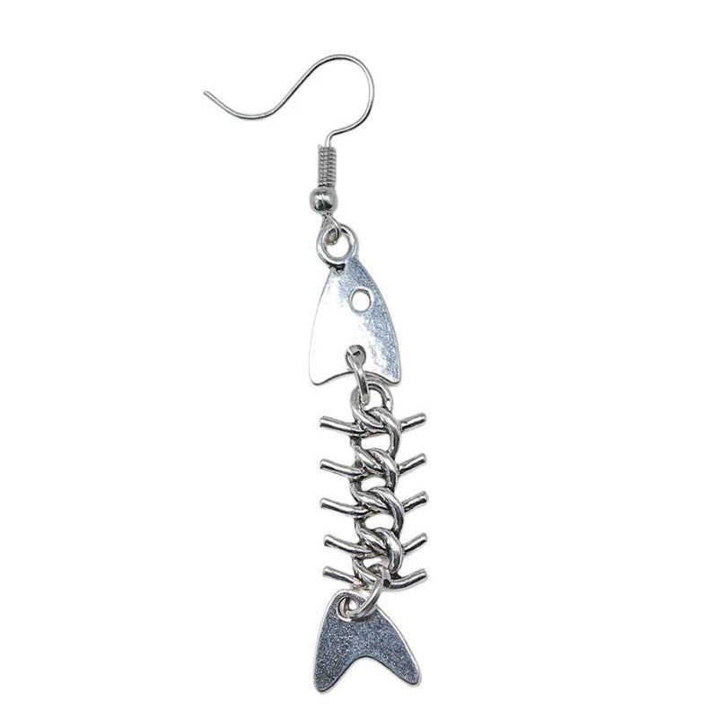 Women's Simple Punk Hip Hop Fishbone Thorn Ear Earrings