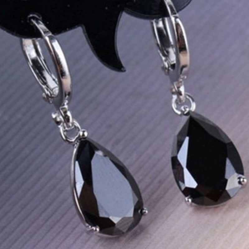 Inlaid Pink Zircon Female Engagement Korean Earrings