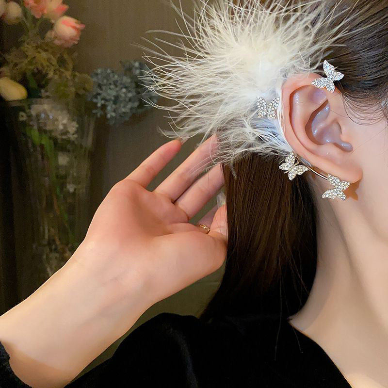 Super Fairy Bridal Feather Tassel Fashion Unique Design Earrings