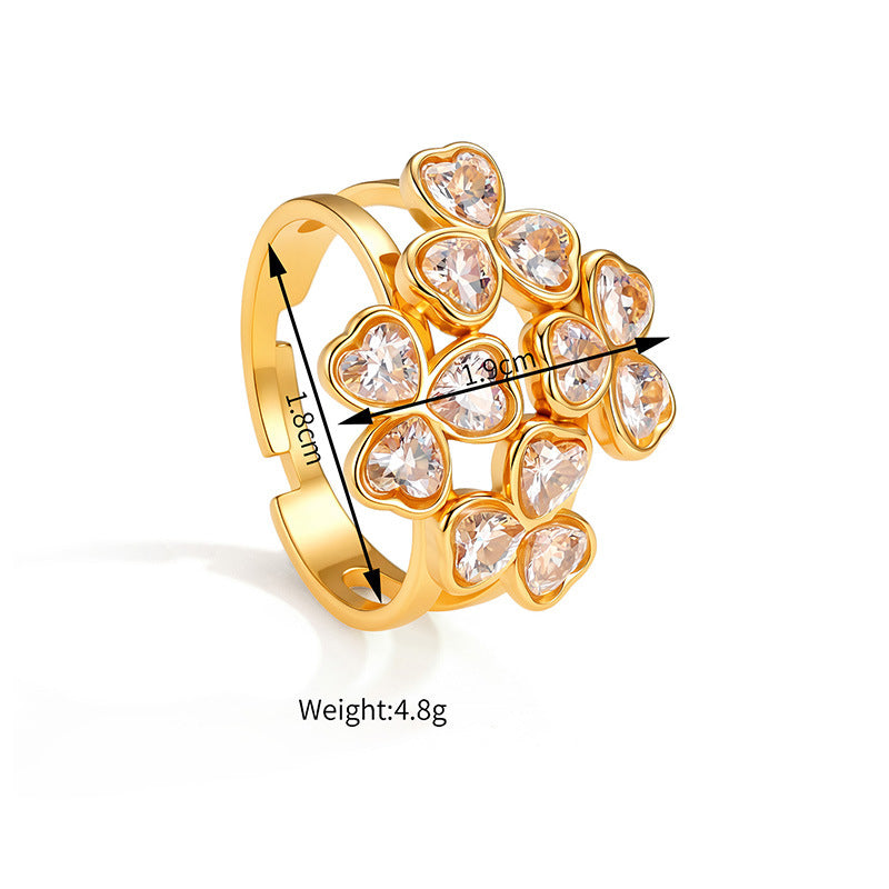 Round Female Special Interest Light Luxury Gold-plated Stainless Jewelry Set
