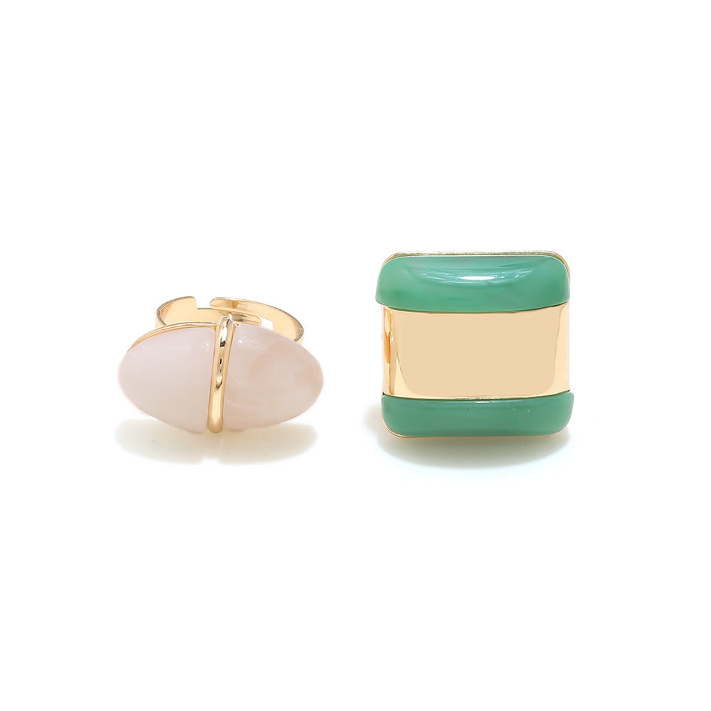 Women's Exaggerated Multiple Contrast Color Geometric Resin Fashion Geometry Rings