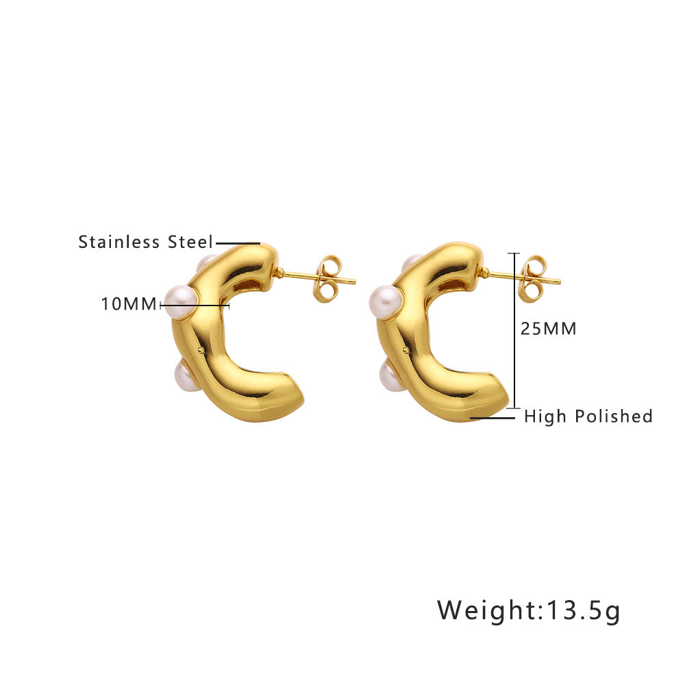 Stainless Steel High-grade Versatile Shaped Love Earrings