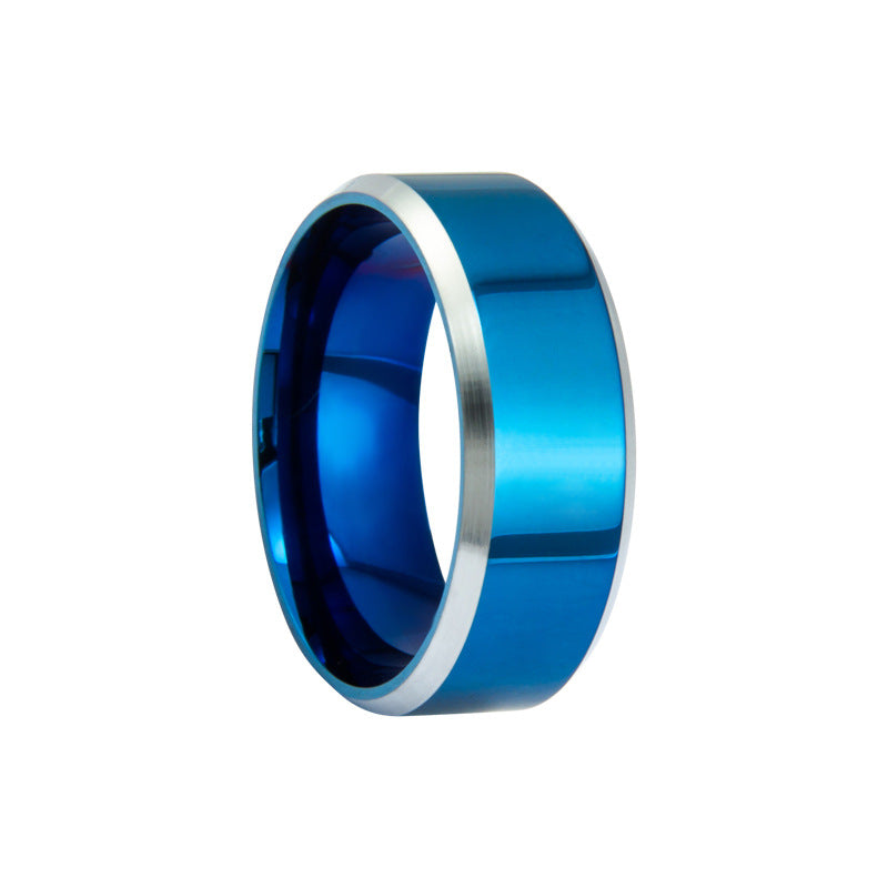 Men's Fashion Titanium Steel Sier Simple Personality Rings