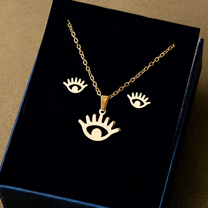 Stainless Steel Design Fashion Suit Metal Style Geometric Heart Necklaces