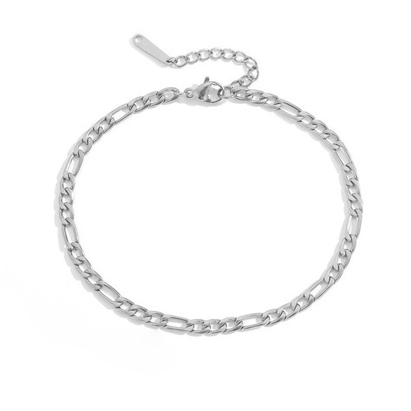 Women's & Men's Hip Hop Punk Stainless Steel Figaro Bracelet