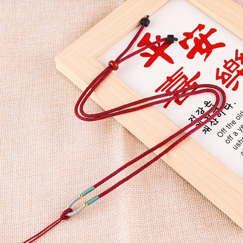 Women's & Men's Corn Rope Winding Simple Adjustable Jade Bracelets