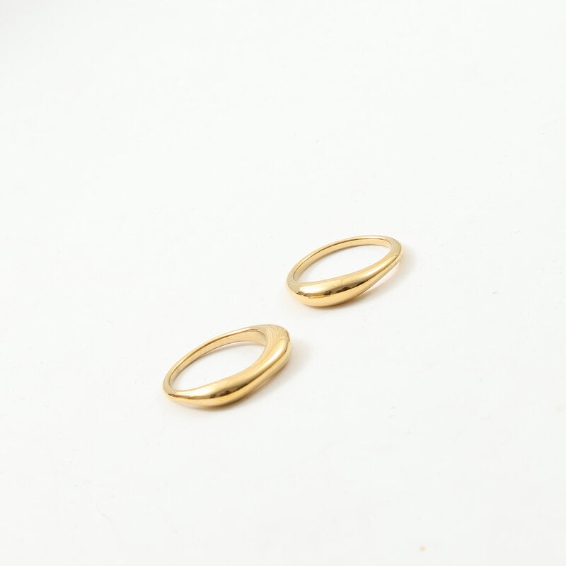 Mother Set Twin Titanium Steel Gold Rings