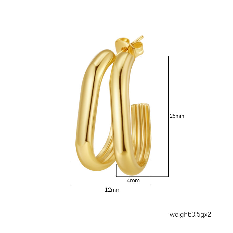 Steel Light Luxury High-grade Versatile Design Earrings