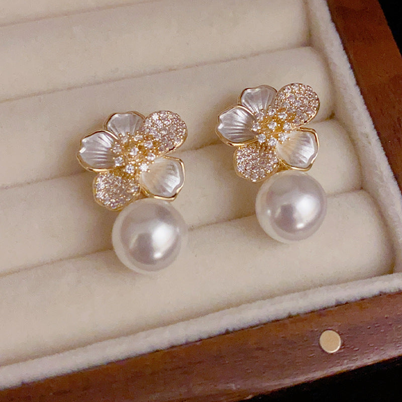 Women's Low Price Light Luxury Premium Temperamental Pearl Eardrops Rings