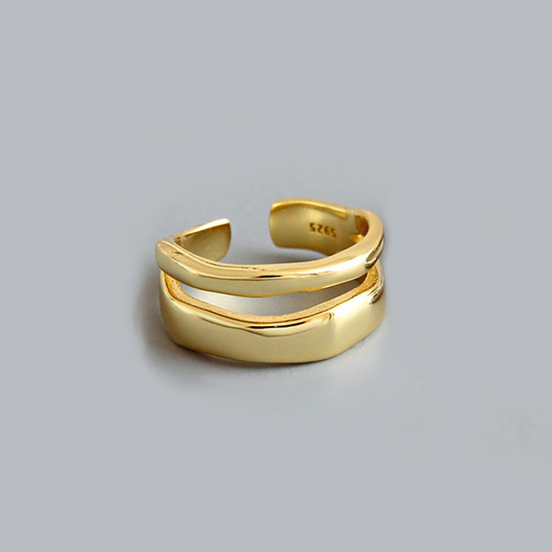 Irregular Line Fashionable Simple Design Sensitive Body Hollow Rings