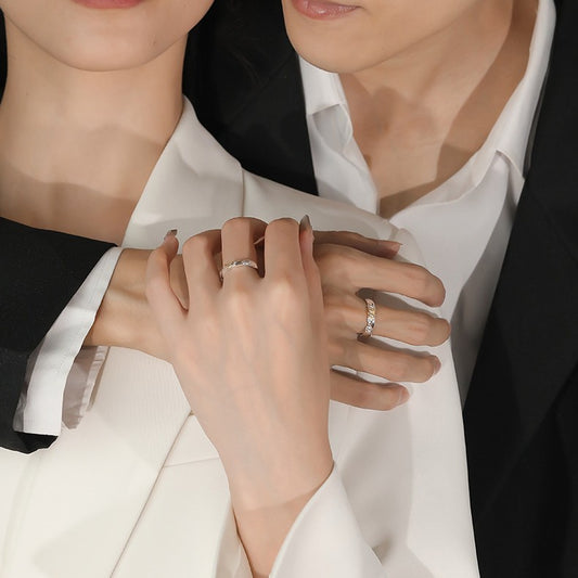 Women's Minority Simple High-grade Sun Moon Couple Valentine's Day Rings