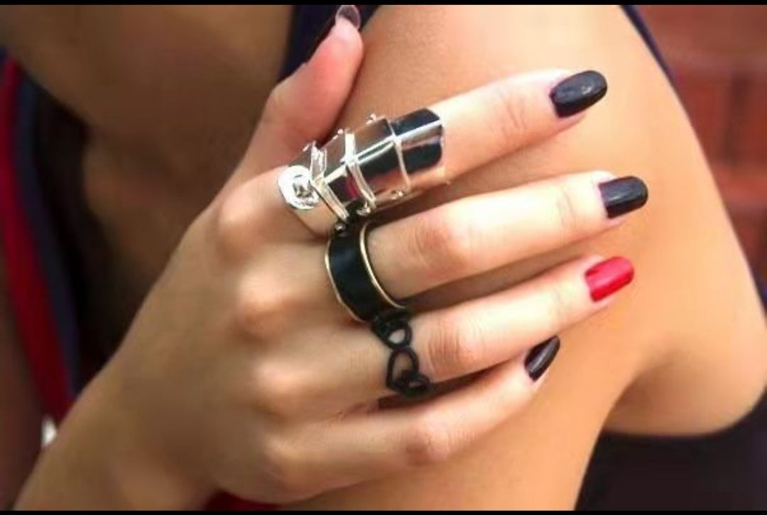 Anime Vivian Mika Nakashima Punk Saturn Armor Rings