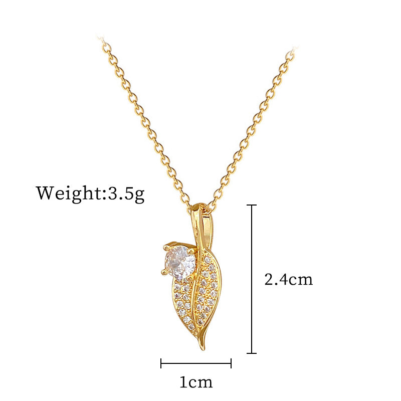 Steel Lucky Female Copper Micro Inlay Real Gold Plating Necklaces