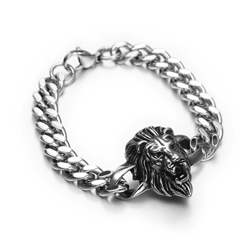 Men's Skull Punk Retro Street Hipster Glossy Release Buckle Bracelet