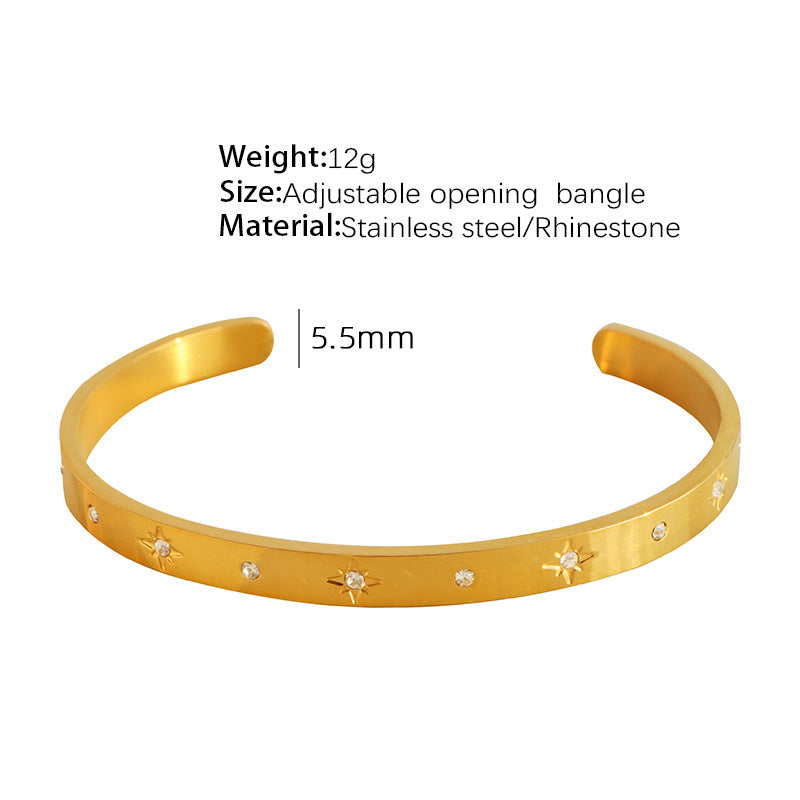 Zircon Design Gold-plated Titanium Steel Fashion Bracelets