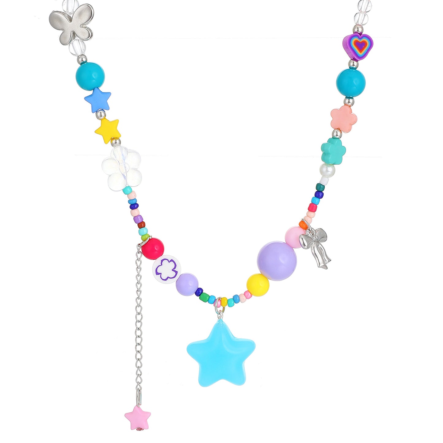 Dopamine Color Five-pointed Star Personalized Beaded Necklaces