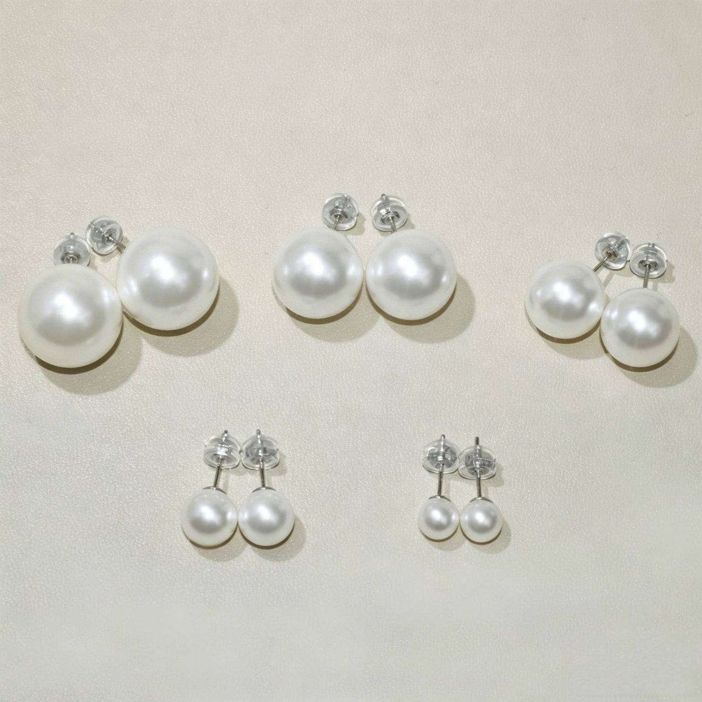 Simple Pearl Plain Ear Basic Style High Sense Stud Earrings