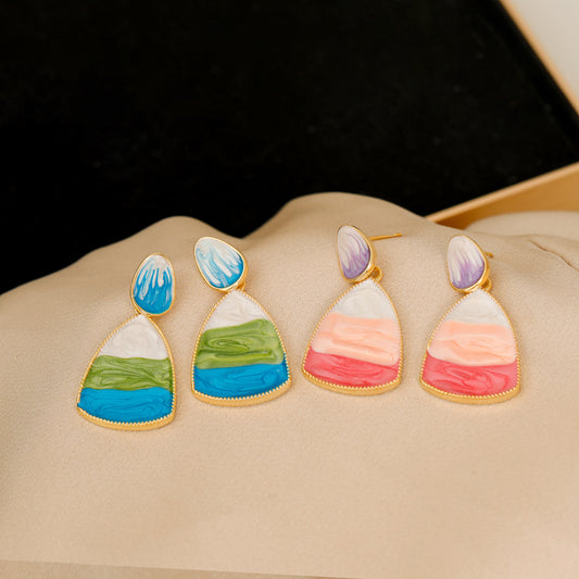 Sier Needle Bohemian Style Design Sense Fashion Summer Earrings