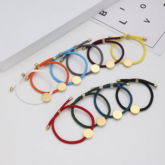 Women's & Men's Printing Material Round Adjustable Stainless Steel Bracelets