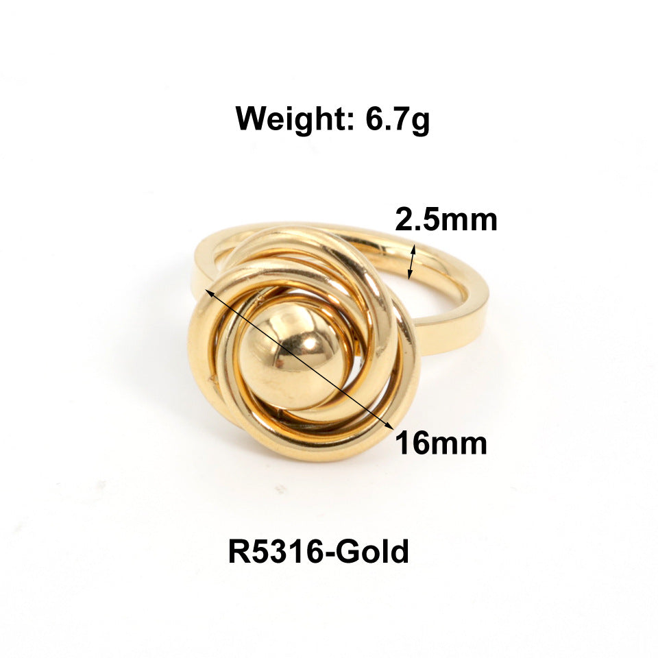 Female Titanium Steel Gold Index Finger Rings