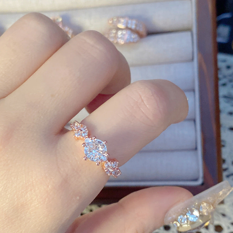Palace Rose Golden Lace Hollow Open End Expensive Rings