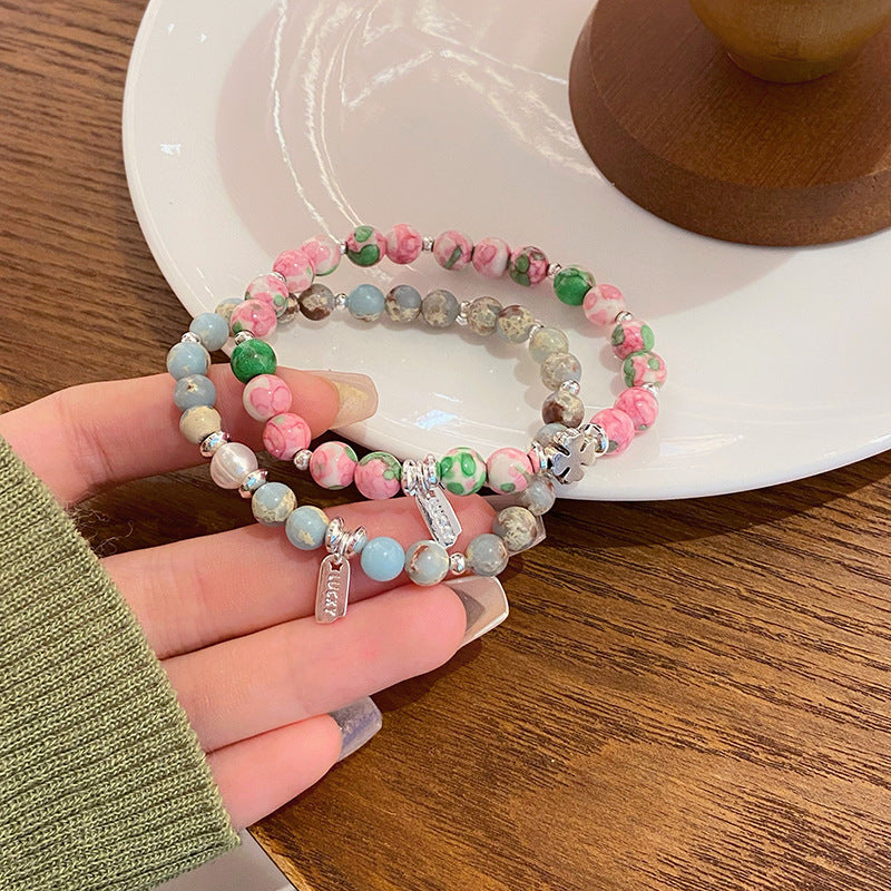 Women's Sweet Natural Simple Cute Design Stone Bracelets