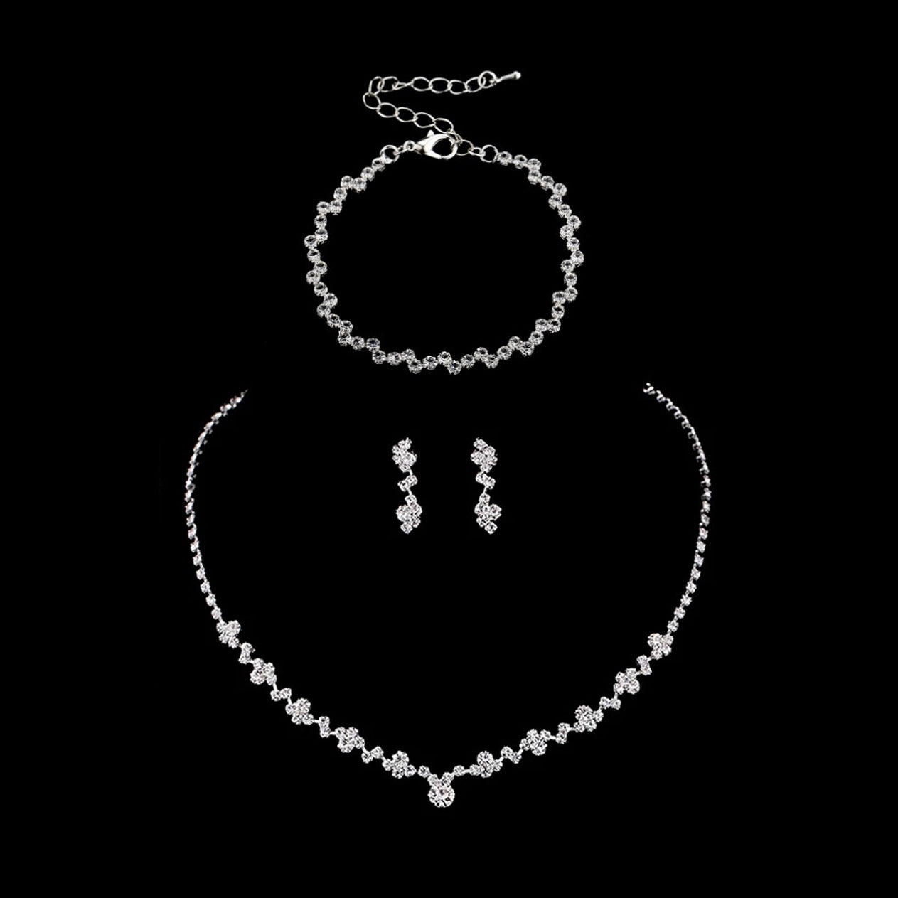 Graceful Comfortable Versatile Women's Bridal Three-piece Jewelry Set