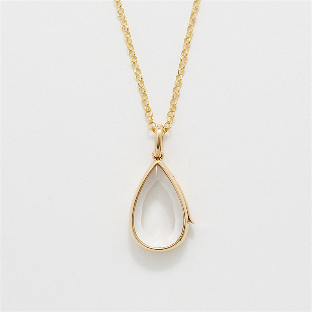 Heart Can Open Water Drop Niche Cute Necklaces