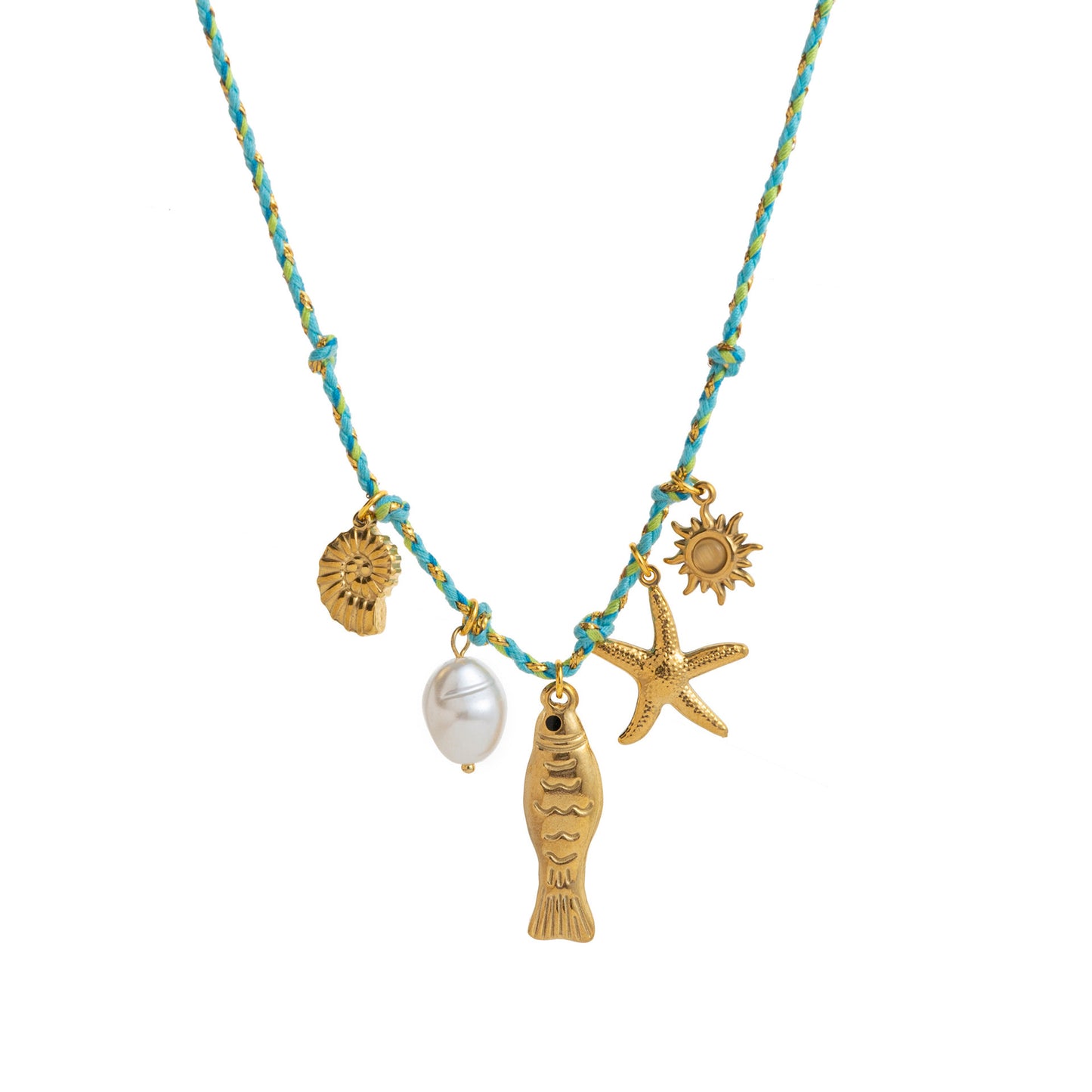 Colorful Ropes Summer Turtle Pearl Pepper Starfish Elephant Necklace