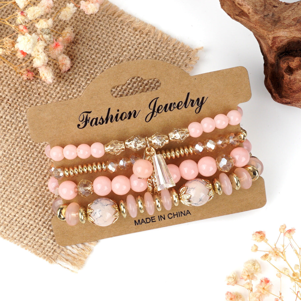 Bohemian Chain Tassel Colored Glass Crystal Bracelet