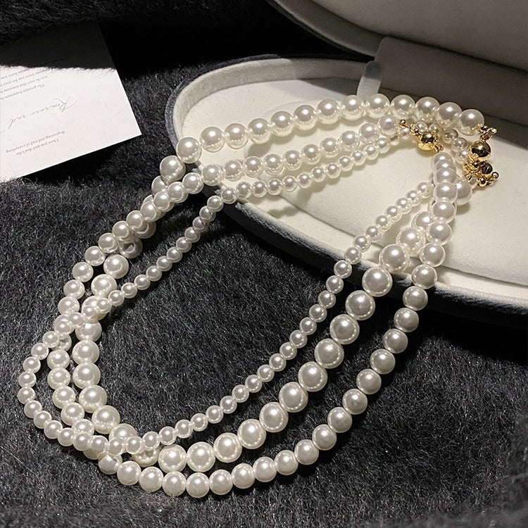 Pearl Twin Clavicle Chain Light Luxury Necklaces