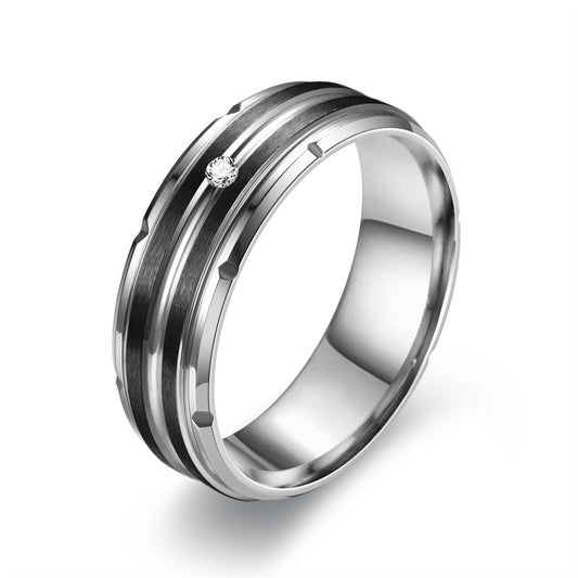 Men's Fashion Titanium Steel Light Luxury Temperament Rings