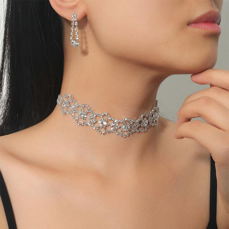 Bride Claw Chain Rhinestone Crystal Flowers Rings
