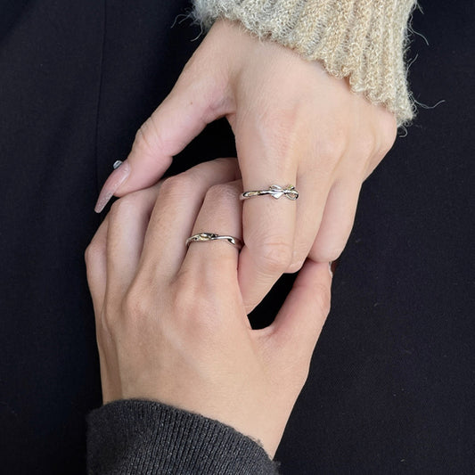 Women's Simple Niche Design Geometric Lines Index Finger Sweet Ring
