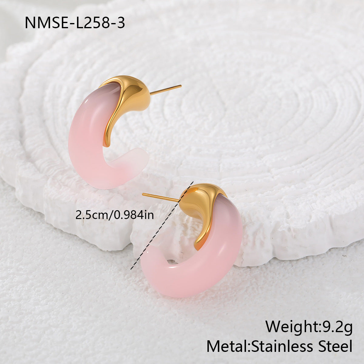 Retro Exquisite Type Resin High-grade Stainless Steel Versatile Earrings