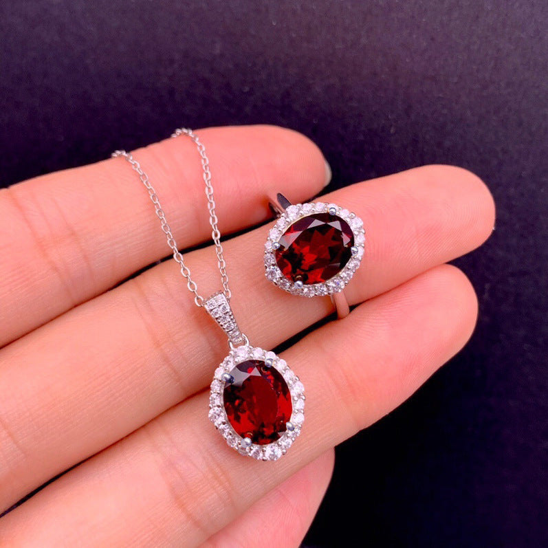 Women's Blue Red Yellow Green Purple White Gemstone Zircon Princess Jewelry Set