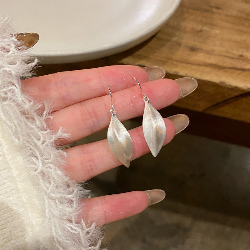 Women's One Leaf Flat Boat French Sier For Personality Fashion Ear Earrings