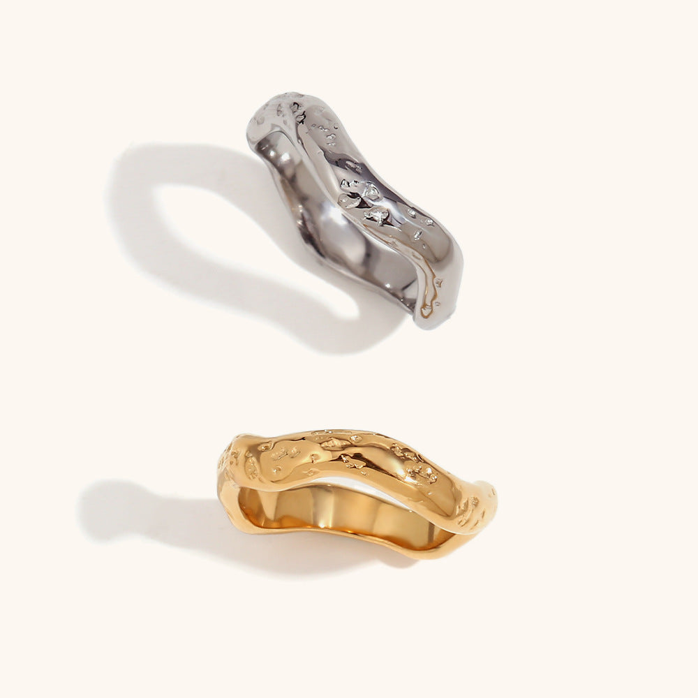 Women's Beating Pattern Simple Fashion Stainless Steel Rings
