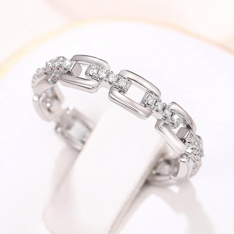 Zircon Diamond White Gold Plated Personality Rings