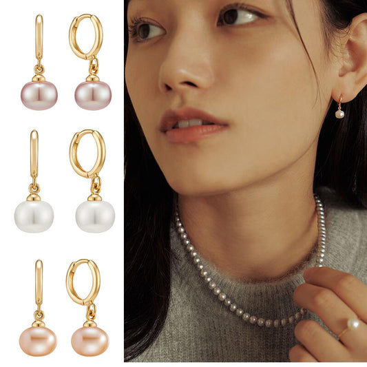 Sier Retro Fresh Water Pearl High-grade Temperament Entry Lux Rings