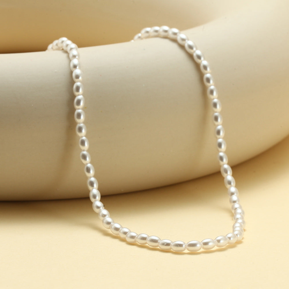 Women's Pearl Niche Style Oval Shell Simple Necklaces