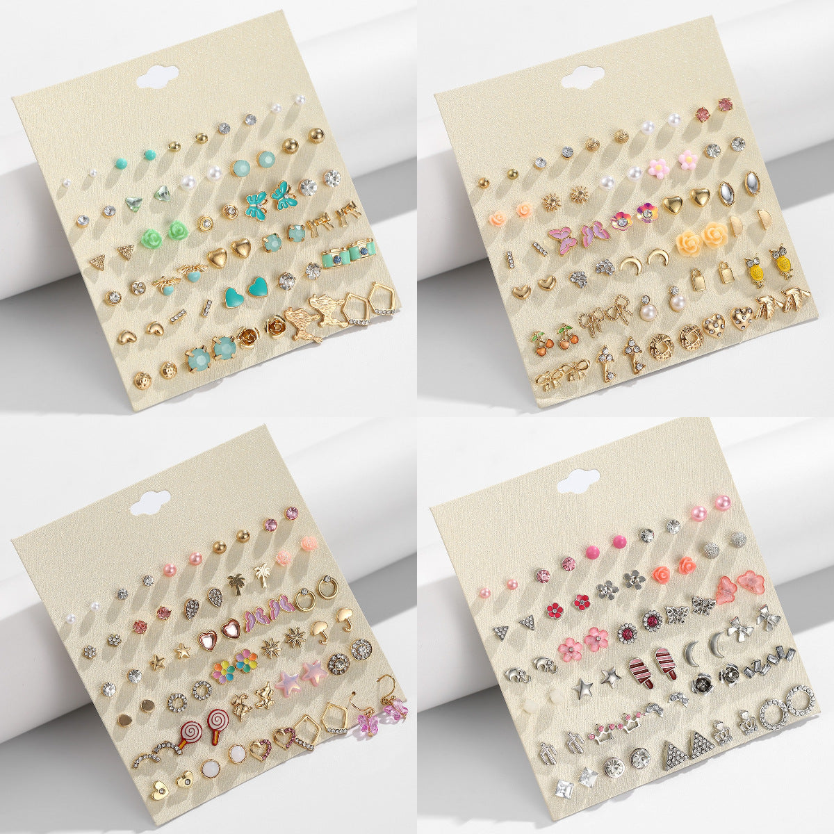 Glamorous Bow Flower Starfish Butterfly Combination Rings