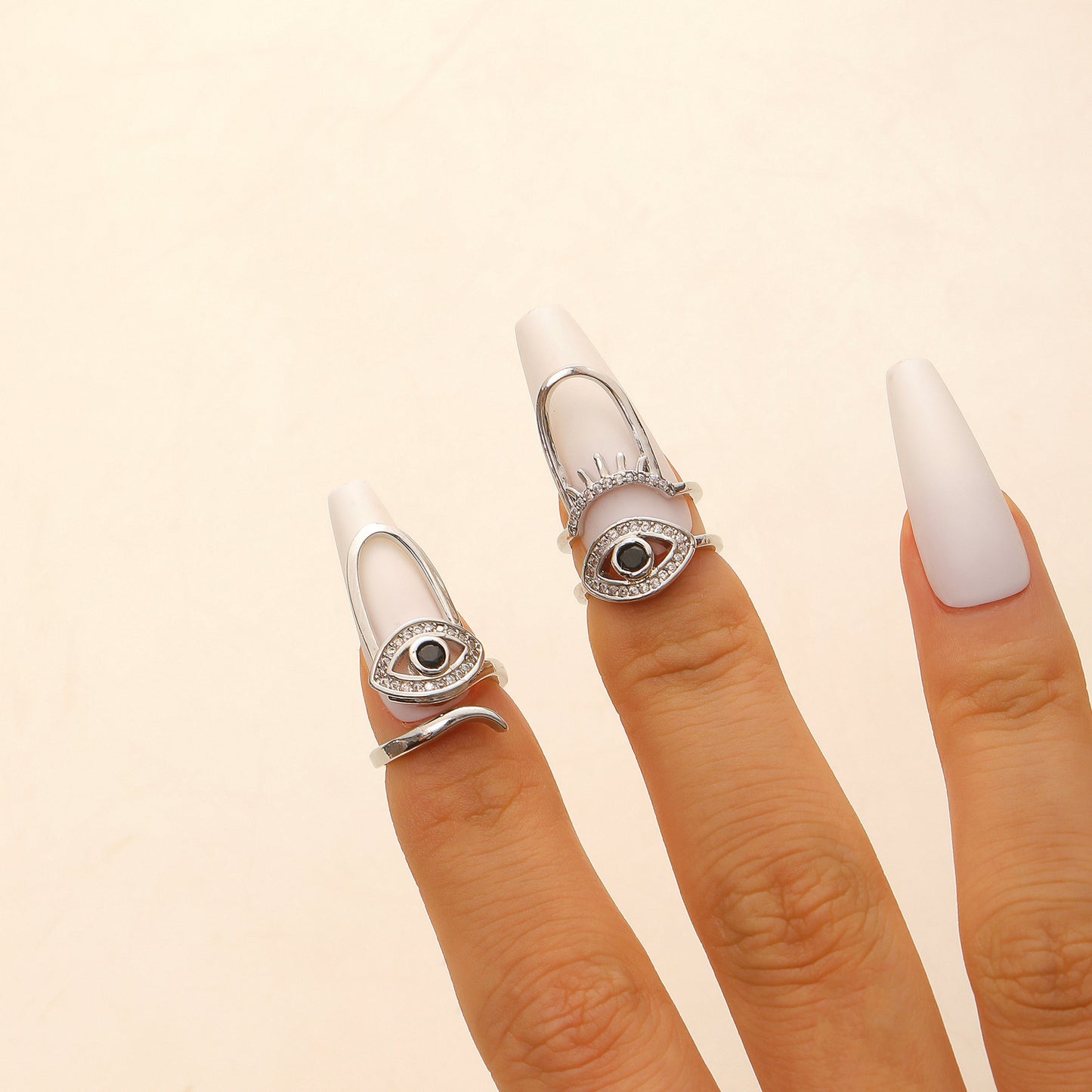 Geometric Trend Open Nail Female Design Exquisite Refined Ring