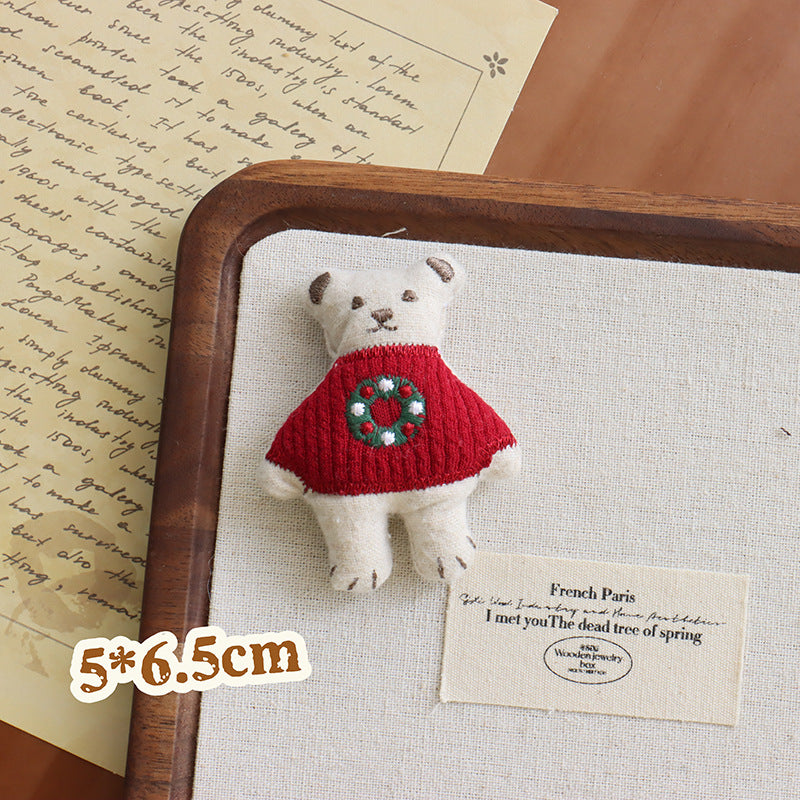 Children's Fabric Bear Brooch Hair Cotton Filling Three-dimensional Jewelry Accessories