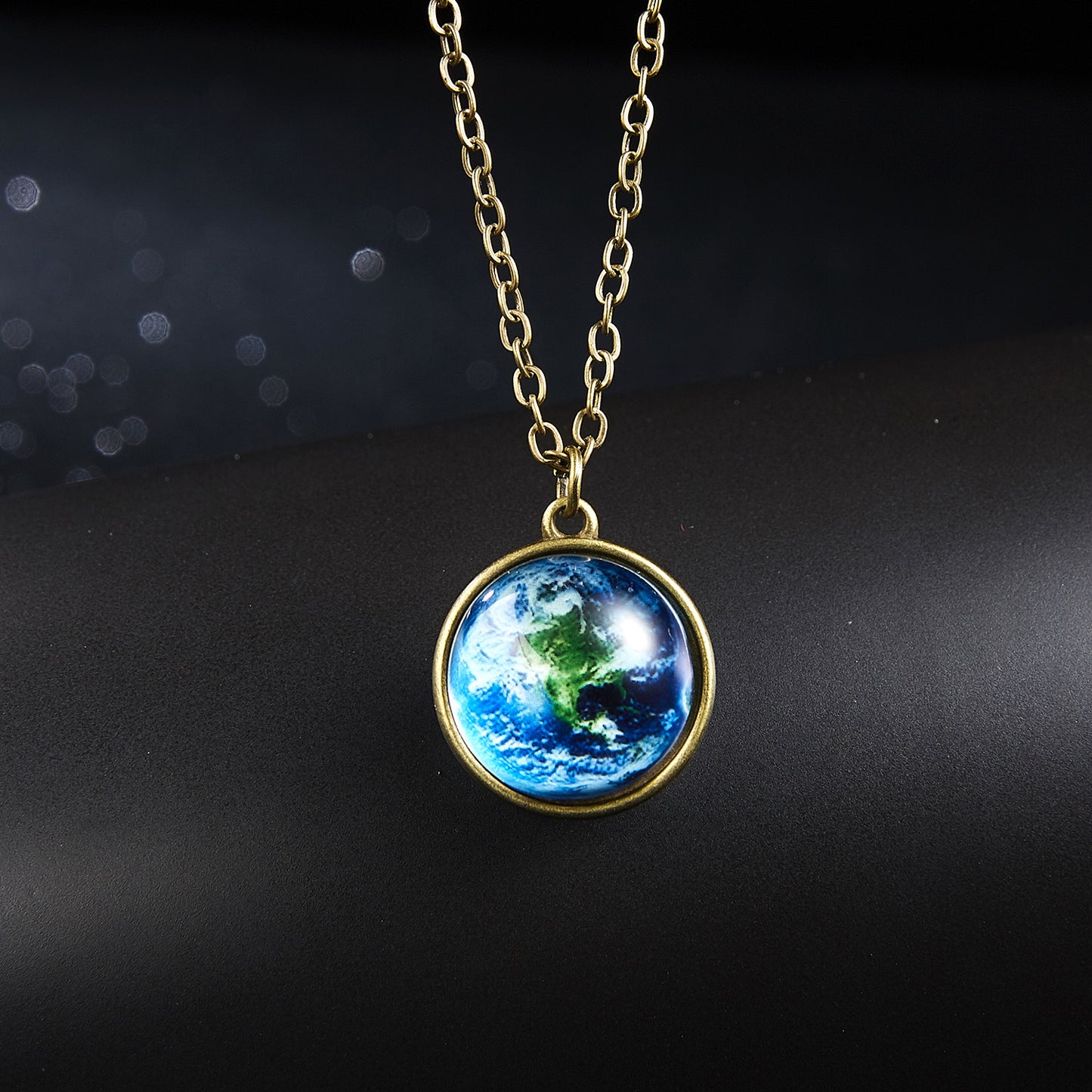 Galaxy Nebula Universe Luminous Double-sided Glass Necklaces