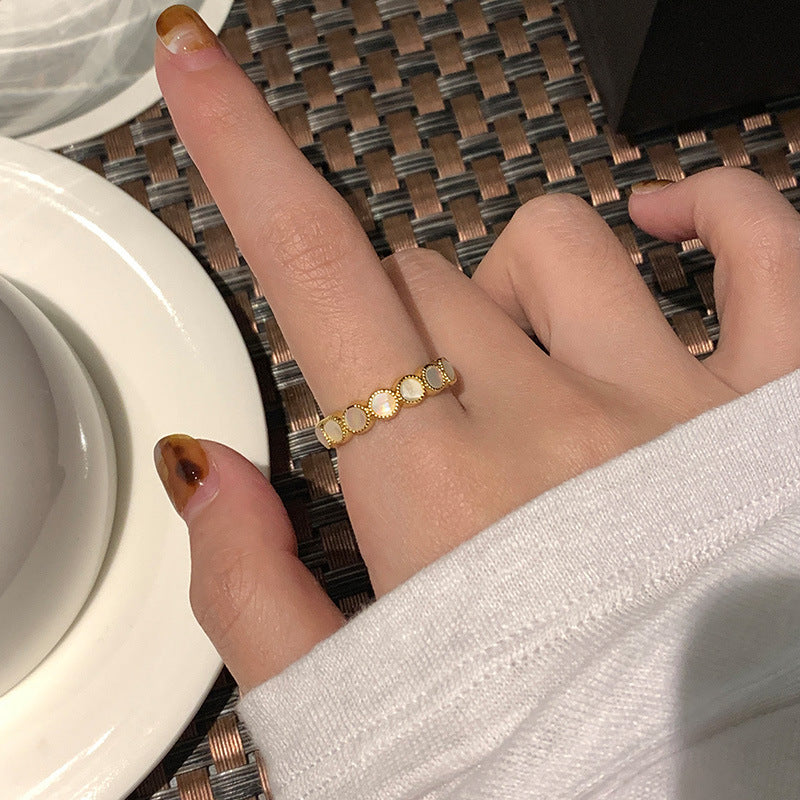 Women's Trendy Light Luxury High-grade Twin Index Finger Titanium Steel Ring